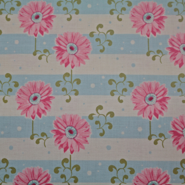 Baumwollstoff / Druckstoff Tilda Gerbera Pink Spring Diaries